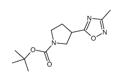 3-(3-甲基-1,2,4-恶二唑-5-基)-1-吡咯烷羧酸叔丁酯结构式
