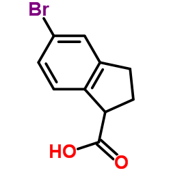 5-bromo-2,3-dihydro-1H-indene-1-carboxylic acid structure