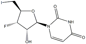 1-((2R,3S,4S,5S)-4-fluoro-3-hydroxy-5-iodoMethyl-tetrahydro-furan-2-yl)-1H-pyriMidine-2,4-dione结构式