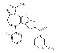 6-(2-Chlorophenyl)-8,9-dihydro-1-methyl-N,N-dipropyl-4H,7H-cyclopenta(4,5)thieno(3,2-f)(1,2,4)triazolo(4,3-a)(1,4)diazepine-8-carboxamide Structure