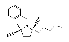 cis 2-pentyl-1-benzyl-2,5-dicyano-5-ethylpyrrolidine Structure