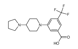 Benzoic acid, 3-(4-(pyrrolidin-1-yl)piperidin-1-yl)-5-(trifluoromethyl)- structure