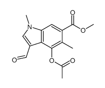 Methyl 4-acetoxy-3-formyl-1,5-dimethyl-1H-indole-6-carboxylate结构式