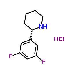 (2S)-2-(3,5-Difluorophenyl)piperidine hydrochloride (1:1)结构式