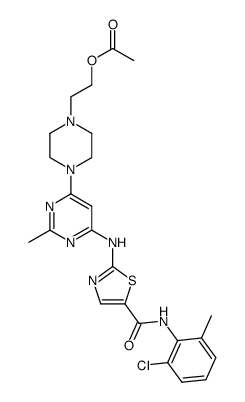 2-(4-(6-((5-((2-chloro-6-methylphenyl)carbamoyl)thiazol-2-yl)amino)-2-methylpyrimidin-4-yl)piperazin-1-yl)ethyl acetate Structure