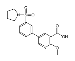 2-methoxy-5-(3-pyrrolidin-1-ylsulfonylphenyl)pyridine-3-carboxylic acid Structure