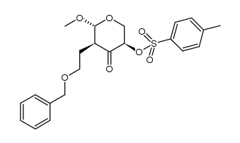 (3R,5S,6R)-5-(2-(benzyloxy)ethyl)-6-methoxy-4-oxotetrahydro-2H-pyran-3-yl 4-methylbenzenesulfonate结构式