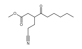 methyl 3-(2-cyanoethyl)-4-oxononanoate结构式