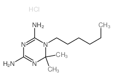 1,3,5-Triazine-2,4-diamine,1-hexyl-1,6-dihydro-6,6-dimethyl-, hydrochloride (1:1) Structure