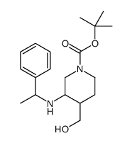1-Boc-3-(1-苯基乙基氨基)-4-哌啶甲醇结构式