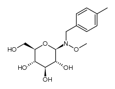O-methyl-N-(4-methylbenzyl)-N-(β-D-glucopyranosyl)hydroxylamine Structure