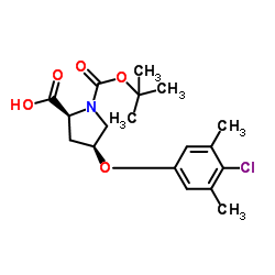 (4S)-1-(tert-Butoxycarbonyl)-4-(4-chloro-3,5-dimethylphenoxy)-L-proline Structure