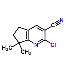 2-Chloro-7,7-dimethyl-6,7-dihydro-5H-cyclopenta[b]pyridine-3-carbonitrile结构式