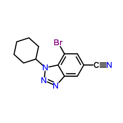 7-Bromo-1-cyclohexyl-1H-benzotriazole-5-carbonitrile结构式