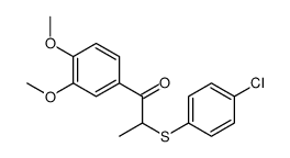 2-(4-chlorophenyl)sulfanyl-1-(3,4-dimethoxyphenyl)propan-1-one结构式