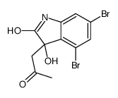 4,6-dibromo-3-hydroxy-3-(2-oxopropyl)-1H-indol-2-one结构式