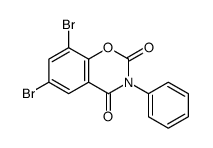 6,8-dibromo-3-phenyl-1,3-benzoxazine-2,4-dione结构式