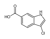 3-chloro-1H-indole-6-carboxylic acid结构式