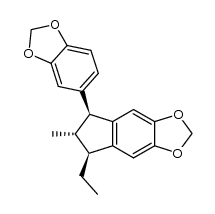 (+/-)-5r-ethyl-7c-benzo[1,3]dioxol-5-yl-6t-methyl-6,7-dihydro-5H-indeno[5,6-d][1,3]dioxole结构式