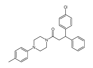 3-(p-Chlorophenyl)-3-phenyl-1-[4-(p-tolyl)-1-piperazinyl]-1-propanone结构式