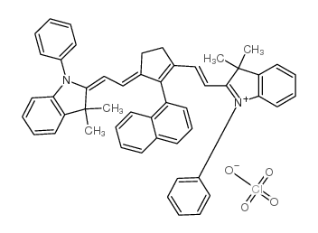 2-[2-[3-[2-(3,3-dimethyl-1-phenylindol-1-ium-2-yl)ethenyl]-2-naphthalen-1-ylcyclopent-2-en-1-ylidene]ethylidene]-3,3-dimethyl-1-phenylindole,perchlorate Structure