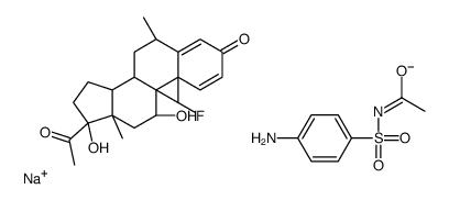 sodium,acetyl-(4-aminophenyl)sulfonylazanide,(6S,8S,9R,10S,11S,13S,14S,17R)-17-acetyl-9-fluoro-11,17-dihydroxy-6,10,13-trimethyl-6,7,8,11,12,14,15,16-octahydrocyclopenta[a]phenanthren-3-one结构式