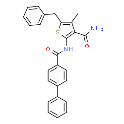 5-Benzyl-2-[(4-biphenylylcarbonyl)amino]-4-methyl-3-thiophenecarboxamide Structure
