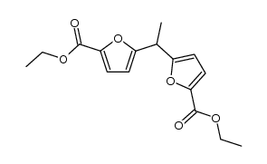 5,5'-ethane-1,1-diyl-bis-furan-2-carboxylic acid diethyl ester结构式