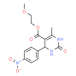2-methoxyethyl 6-methyl-4-(4-nitrophenyl)-2-oxo-3,4-dihydro-1H-pyrimidine-5-carboxylate结构式