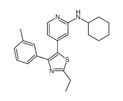 N-cyclohexyl-4-[2-ethyl-4-(3-methylphenyl)-1,3-thiazol-5-yl]pyridin-2-amine结构式