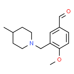4-Methoxy-3-[(4-methylpiperidin-1-yl)methyl]-benzaldehyde结构式