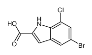 5-溴-7-氯吲哚-2-羧酸结构式