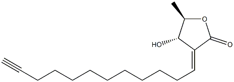 4α-Hydroxy-5β-methyl-3-[(E)-dodecan-11-yn-1-ylidene]-4,5-dihydrofuran-2(3H)-one结构式