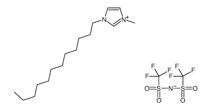 1-十二烷基-3-甲基咪唑双三氟甲磺酰亚胺盐结构式