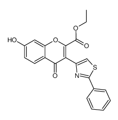 7-hydroxy-4-oxo-3-(2-phenyl-thiazol-4-yl)-4H-chromene-2-carboxylic acid ethyl ester Structure