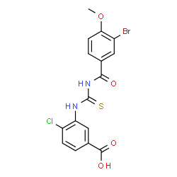 3-[[[(3-BROMO-4-METHOXYBENZOYL)AMINO]THIOXOMETHYL]AMINO]-4-CHLORO-BENZOIC ACID structure