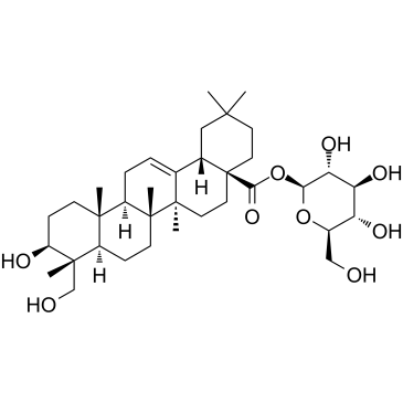 常春苷元-28-beta-D-吡喃葡萄糖苷结构式