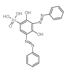 [4,6-dioxo-3,5-bis(phenylhydrazinylidene)-1-cyclohexenyl]arsonic acid Structure