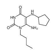 6-amino-1-butyl-5-(cyclopentylamino)pyrimidine-2,4(1H,3H)-dione结构式