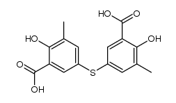 6,6'-dihydroxy-5,5'-dimethyl-3,3'-sulfanediyl-di-benzoic acid结构式