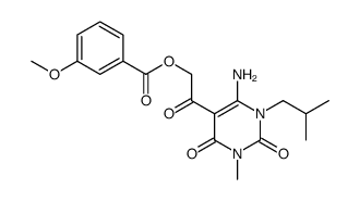 [2-[4-amino-1-methyl-3-(2-methylpropyl)-2,6-dioxopyrimidin-5-yl]-2-oxoethyl] 3-methoxybenzoate结构式