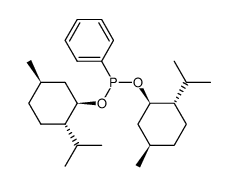 Phenylphosphonous acid bis[(1R,2S,5R)-5β-methyl-2α-(1-methylethyl)cyclohexyl] ester Structure