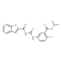 Benzoic acid, 5-[[[(2-benzofuranylcarbonyl)amino]thioxomethyl]amino]-2-chloro-, 1-methylethyl ester (9CI)结构式