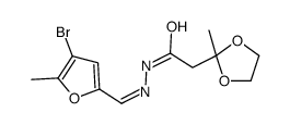 N-[(4-bromo-5-methylfuran-2-yl)methylideneamino]-2-(2-methyl-1,3-dioxolan-2-yl)acetamide结构式