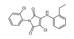 3-chloro-1-(2-chlorophenyl)-4-(2-ethylanilino)pyrrole-2,5-dione Structure