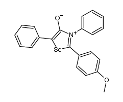 2-(4-methoxy-phenyl)-4-oxo-3,5-diphenyl-4,5-dihydro-selenazolium betaine结构式