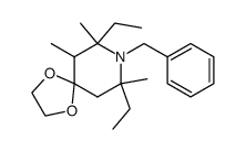 8-aza-8-benzyl-6,7,9-trimethyl-7,9-diethyl-1,4-dioxaspiro[4.5]decane结构式