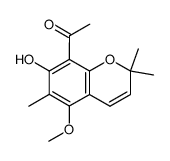 1-(7-hydroxy-5-methoxy-2,2,6-trimethyl-2H-chromen-8-yl)-ethanone结构式