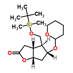 (3AR,4S,5R,6AS)-4-(((TERT-BUTYLDIMETHYLSILYL)OXY)METHYL)-5-((TETRAHYDRO-2H-PYRAN-2-YL)OXY)HEXAHYDRO-2H-CYCLOPENTA[B]FURAN-2-ONE picture