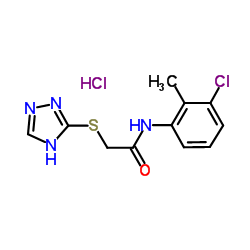 N-(3-Chloro-2-methylphenyl)-2-(1H-1,2,4-triazol-3-ylsulfanyl)acetamide hydrochloride (1:1) Structure